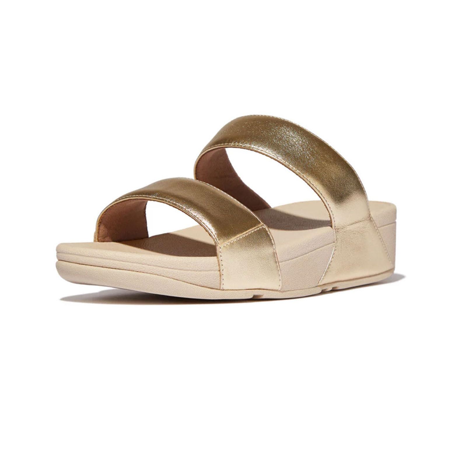 Foto 3 pulgar | Sandalias Fitflop Lulu De Piel Con Cuña Para Mujer Platino, Talla 6 - Venta Internacional.