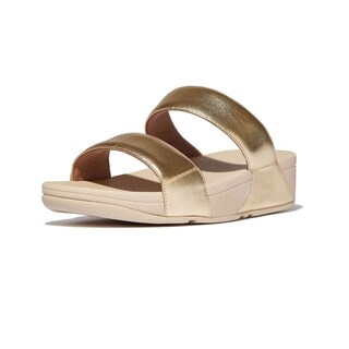 Foto 2 | Sandalias Fitflop Lulu De Piel Con Cuña Para Mujer Platino, Talla 6 - Venta Internacional.