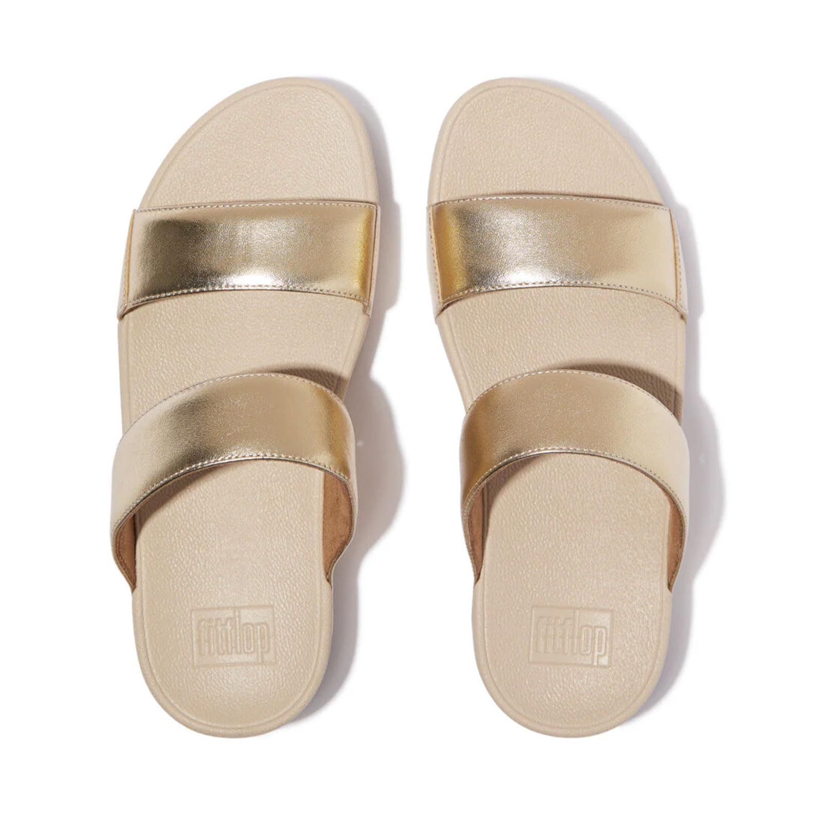 Foto 4 | Sandalias Fitflop Lulu De Piel Con Cuña Para Mujer Platino, Talla 6 - Venta Internacional.