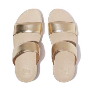 Foto 4 | Sandalias Fitflop Lulu De Piel Con Cuña Para Mujer Platino, Talla 6 - Venta Internacional.