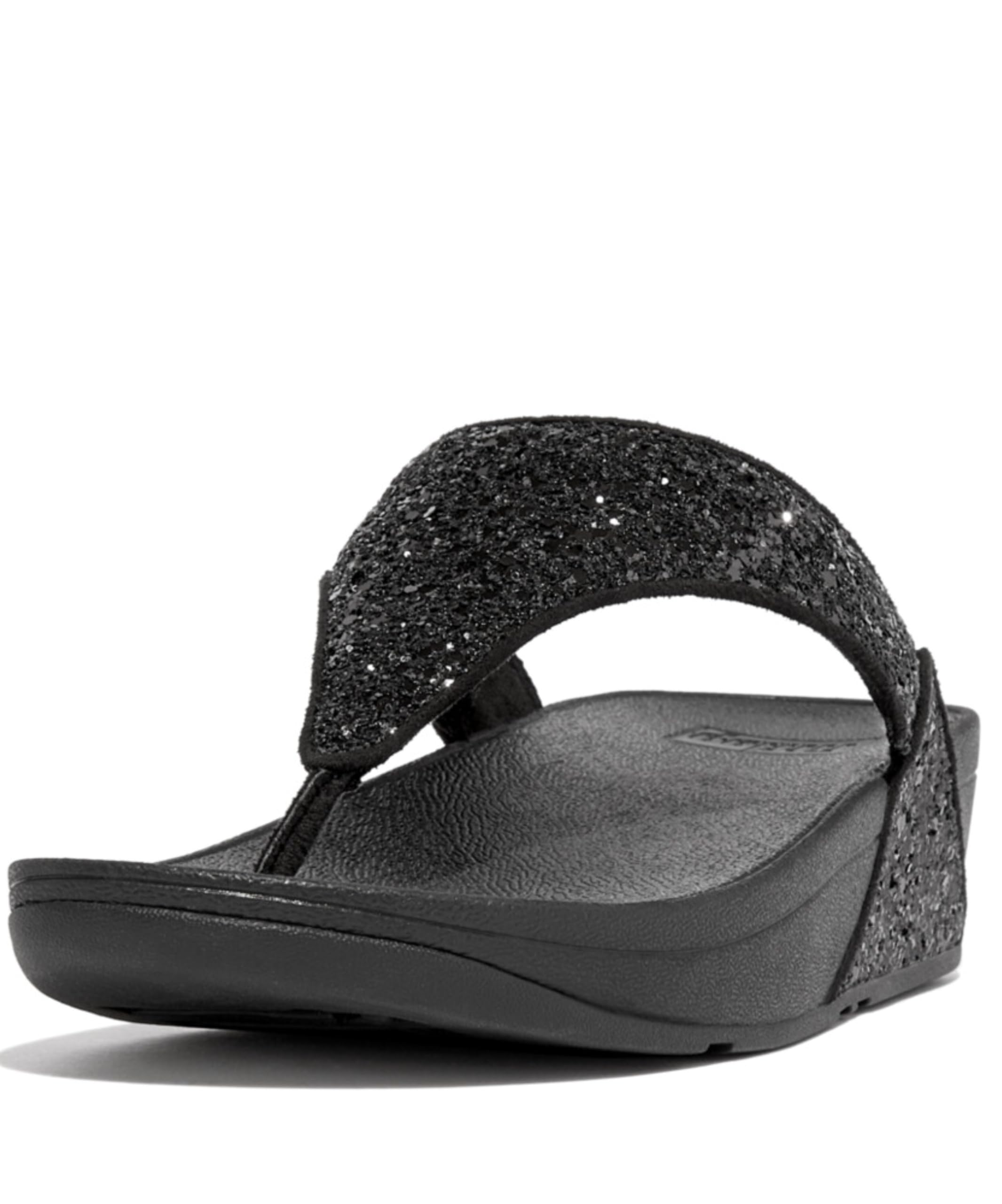 Foto 2 pulgar | Flip-flop Fitflop Para Mujer Con Purpurina Negra, Talla 6 - Venta Internacional.