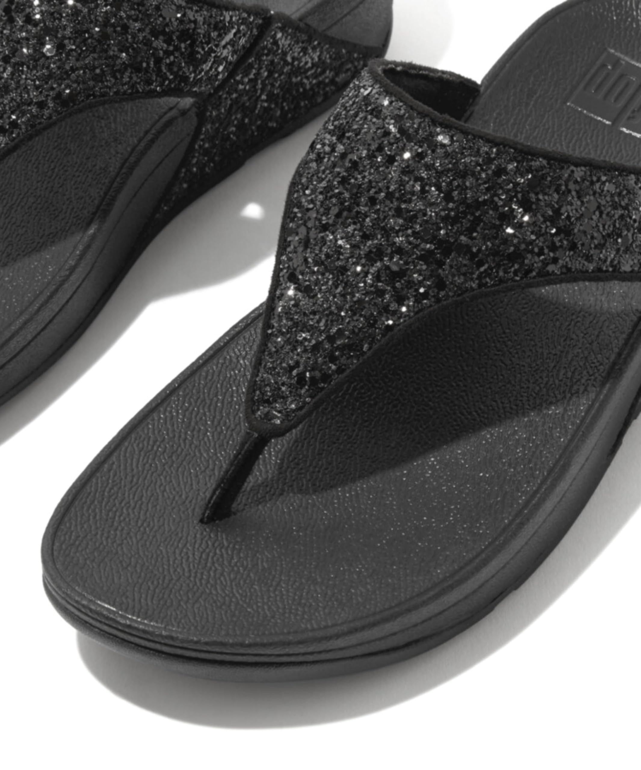 Foto 3 pulgar | Flip-flop Fitflop Para Mujer Con Purpurina Negra, Talla 6 - Venta Internacional.