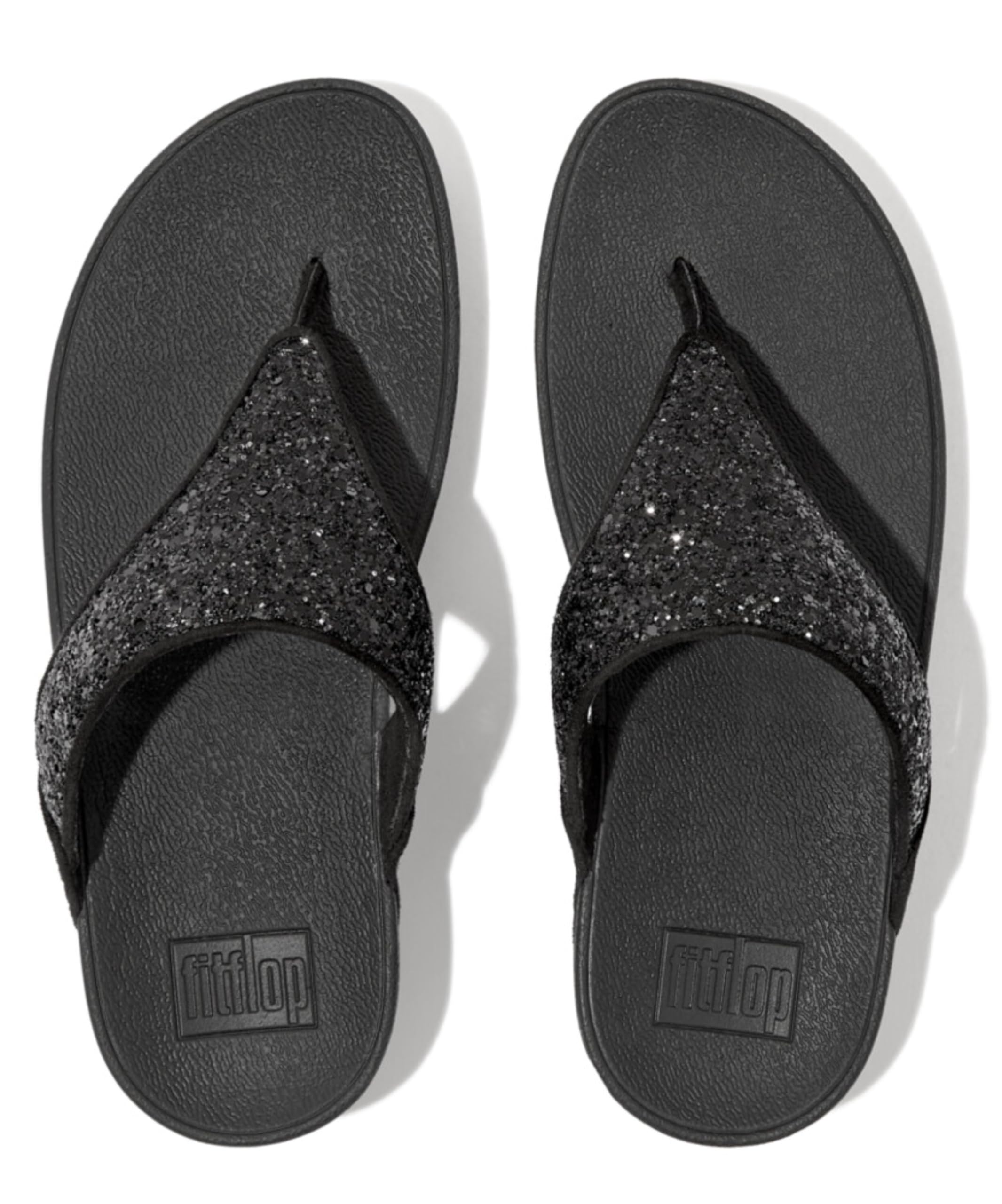Foto 4 pulgar | Flip-flop Fitflop Para Mujer Con Purpurina Negra, Talla 6 - Venta Internacional.
