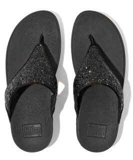 Foto 3 | Flip-flop Fitflop Para Mujer Con Purpurina Negra, Talla 6 - Venta Internacional.