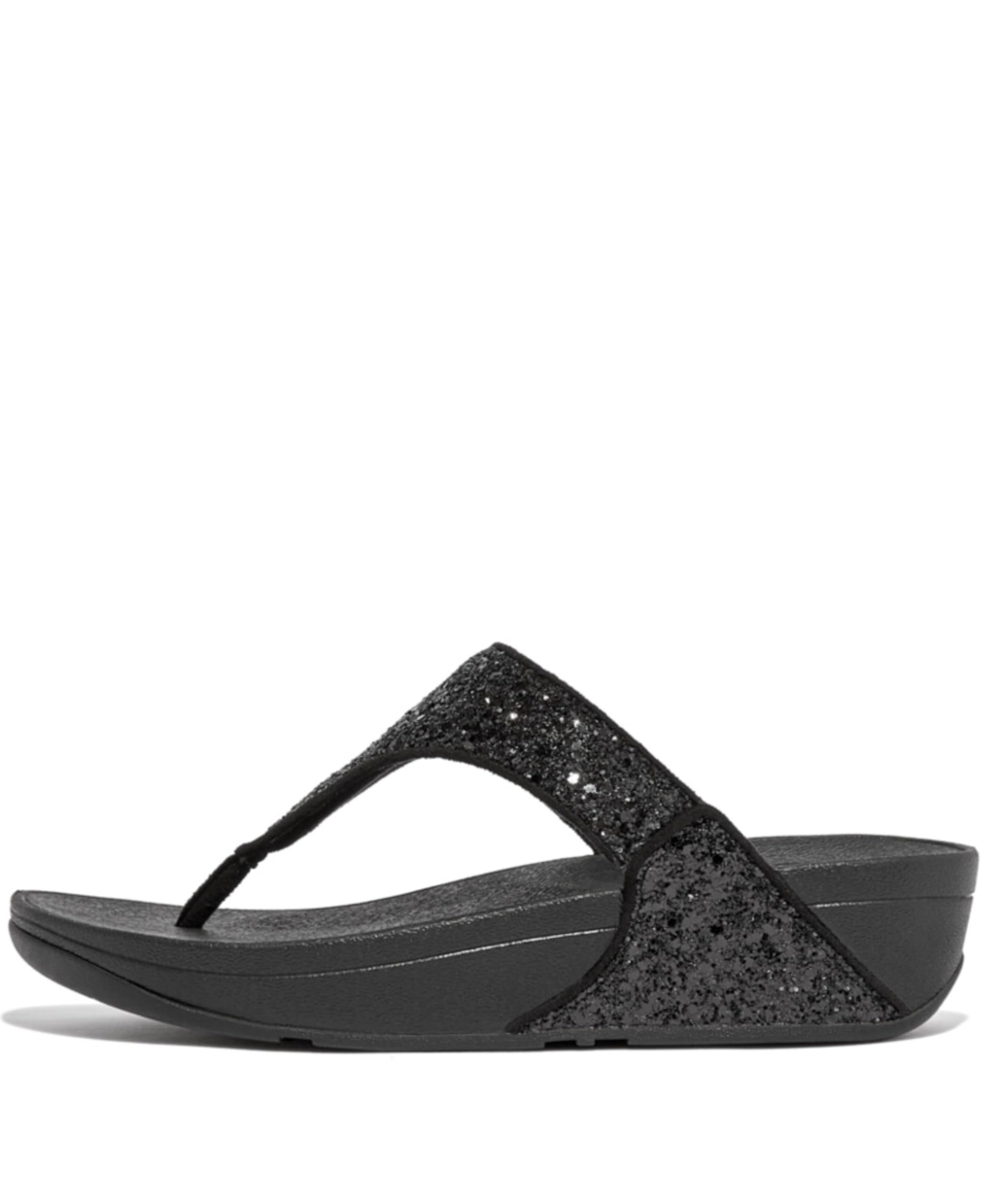 Foto 6 pulgar | Flip-flop Fitflop Para Mujer Con Purpurina Negra, Talla 6 - Venta Internacional.
