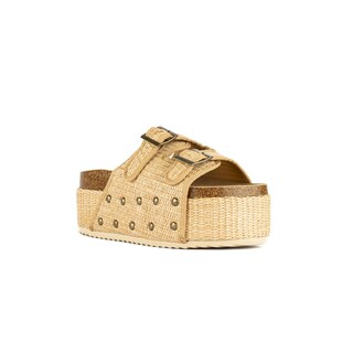 Foto 2 | Sandalia Plataforma Hebilla Doble Para Mujer Walki Anastasia Beige