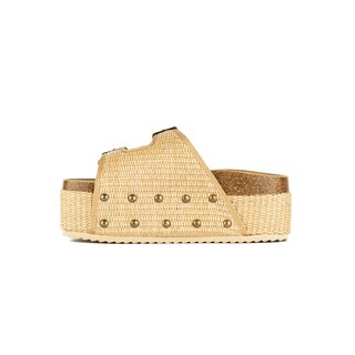 Foto 3 | Sandalia Plataforma Hebilla Doble Para Mujer Walki Anastasia Beige