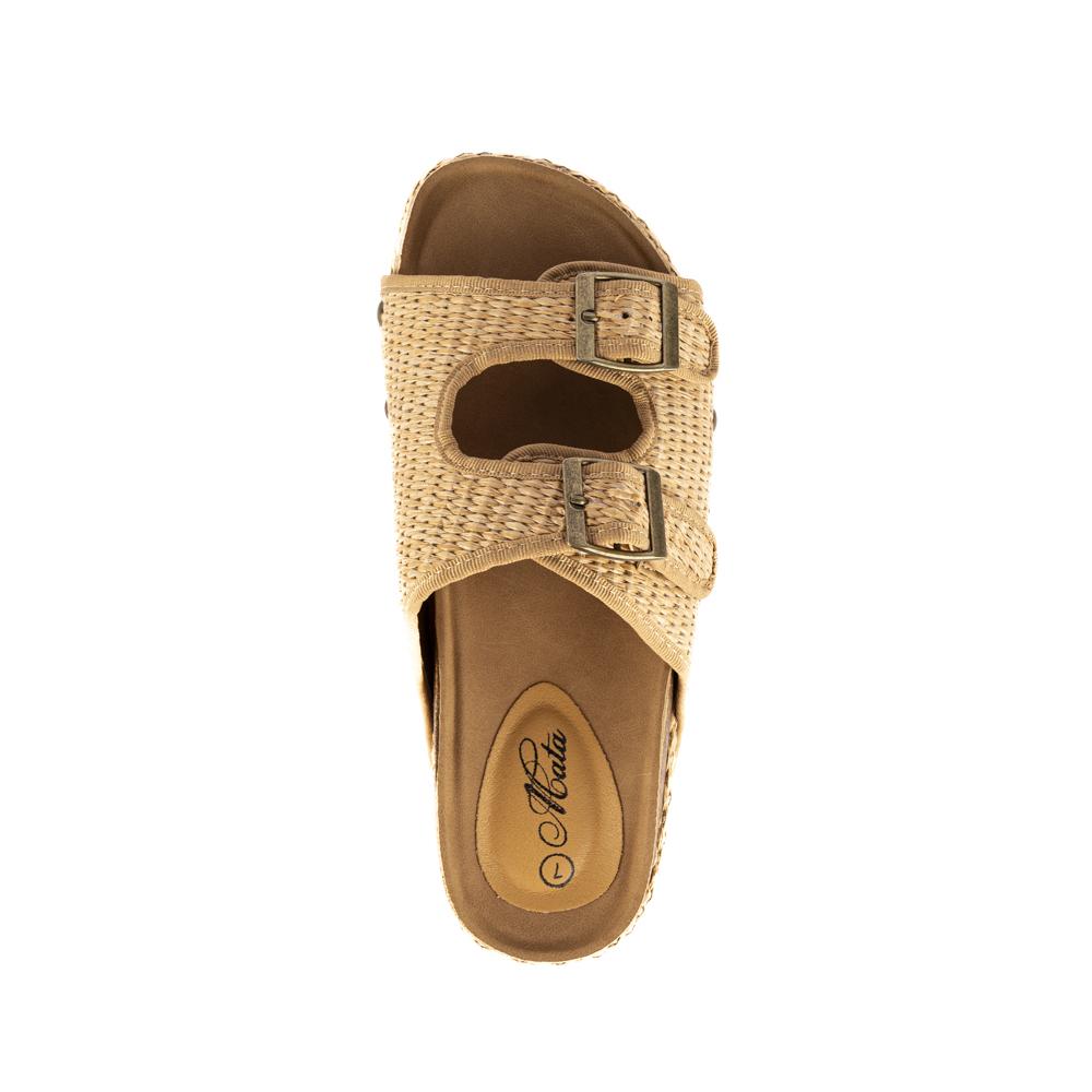 Foto 5 pulgar | Sandalia Plataforma Hebilla Doble Para Mujer Walki Anastasia Beige