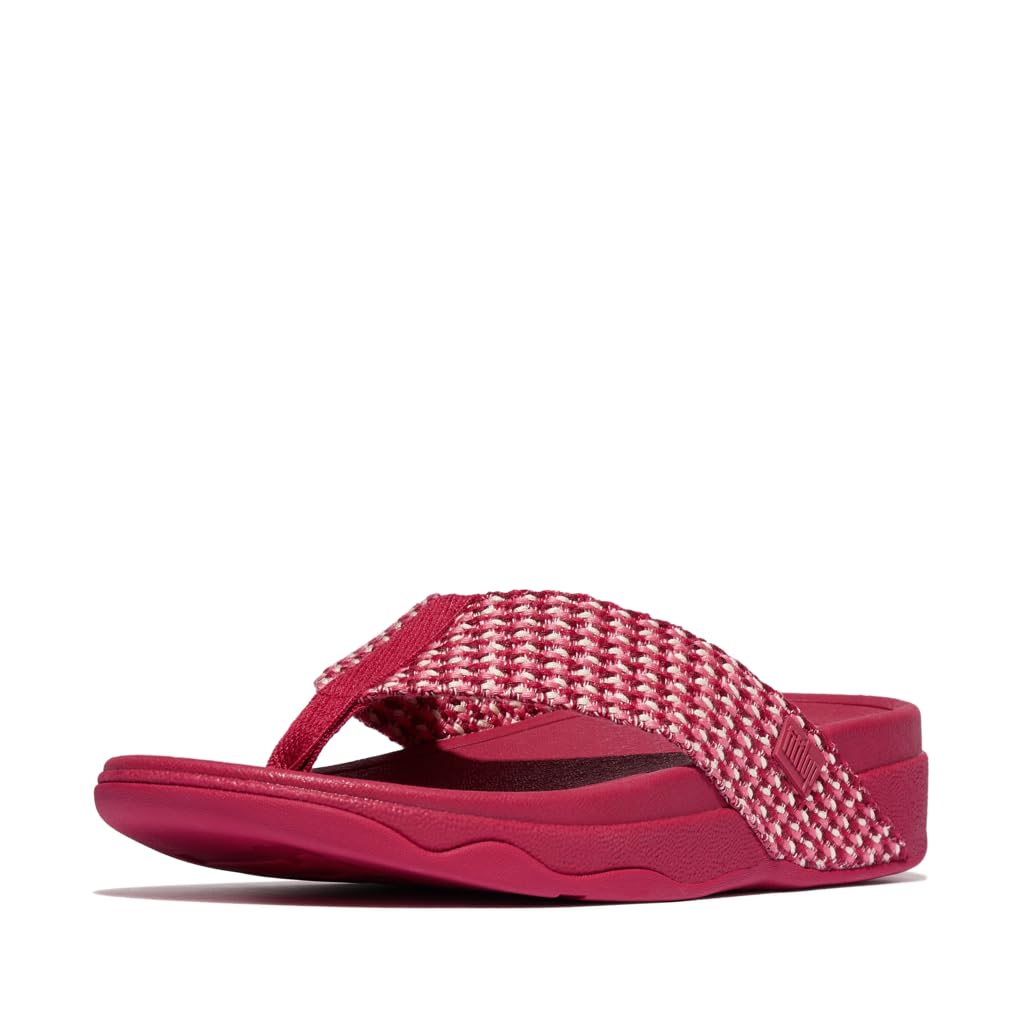 Foto 1 | Sandalias Fitflop Surfa Con Correas Multitonos, Puntera, Cuña, Rojas - Venta Internacional.