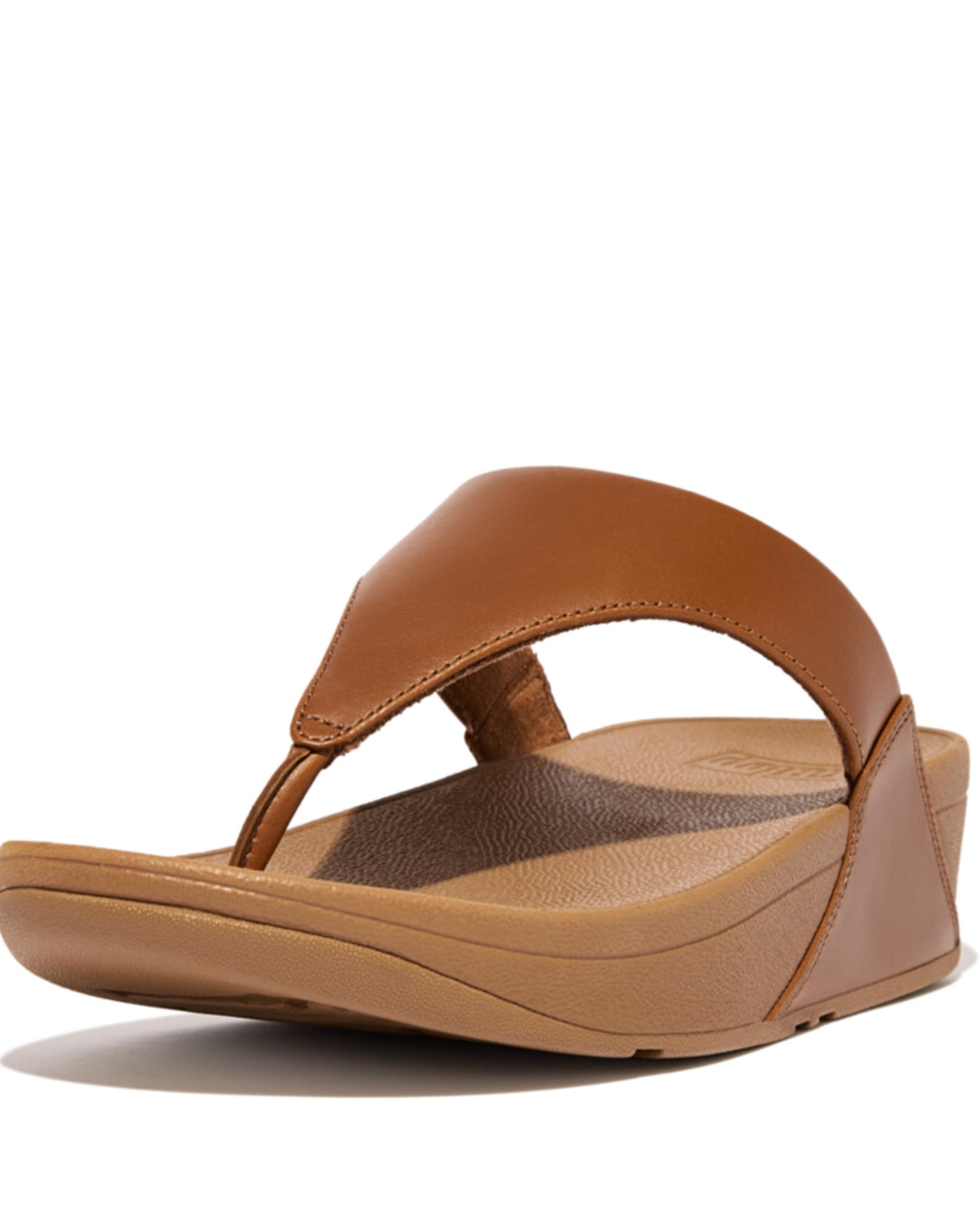 Sandalias Fitflop Lulu, Puntera De Piel, Color Canela Claro, Talla 8, Para Mujer - Venta Internacional.
