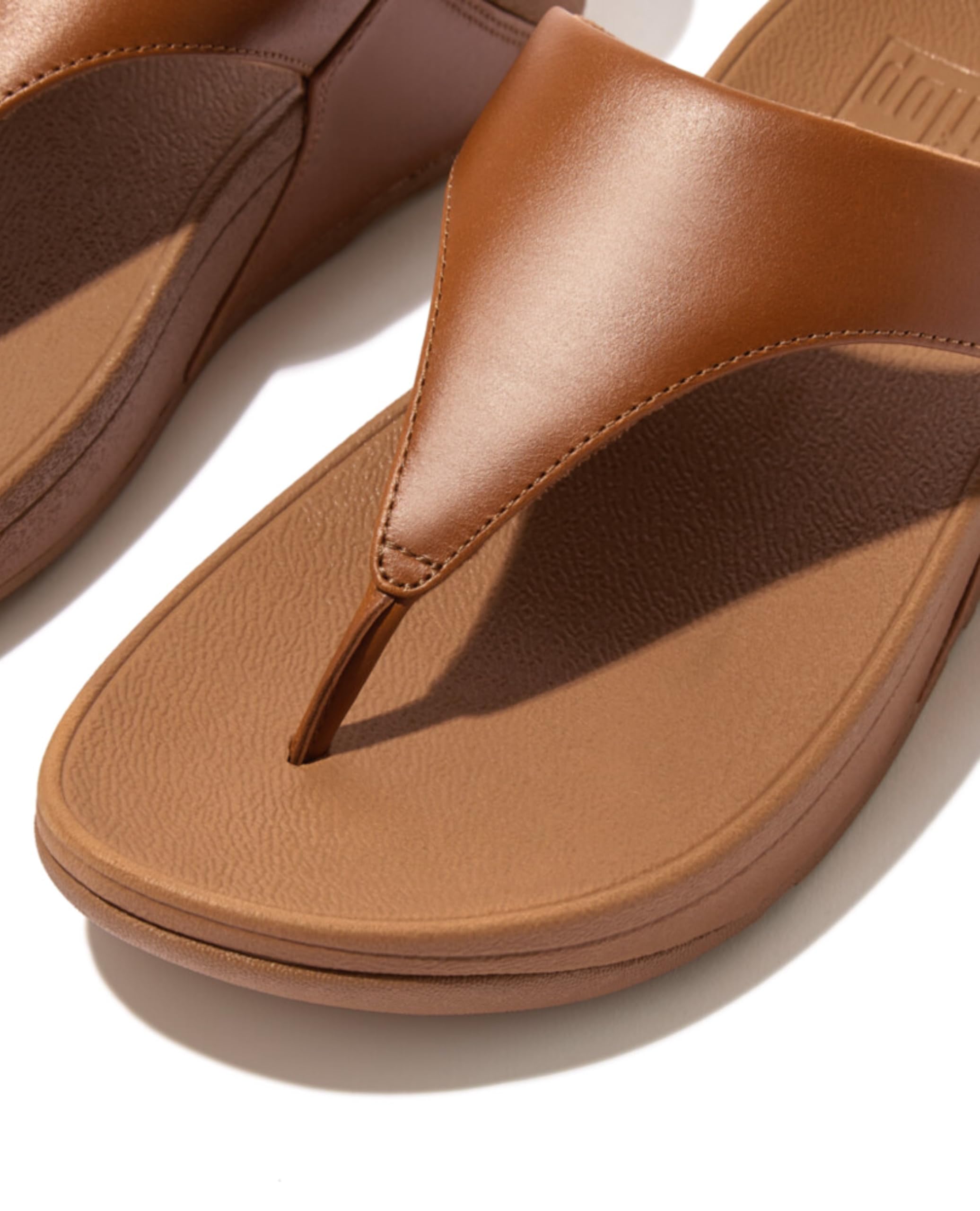 Foto 2 | Sandalias Fitflop Lulu, Puntera De Piel, Color Canela Claro, Talla 8, Para Mujer - Venta Internacional.
