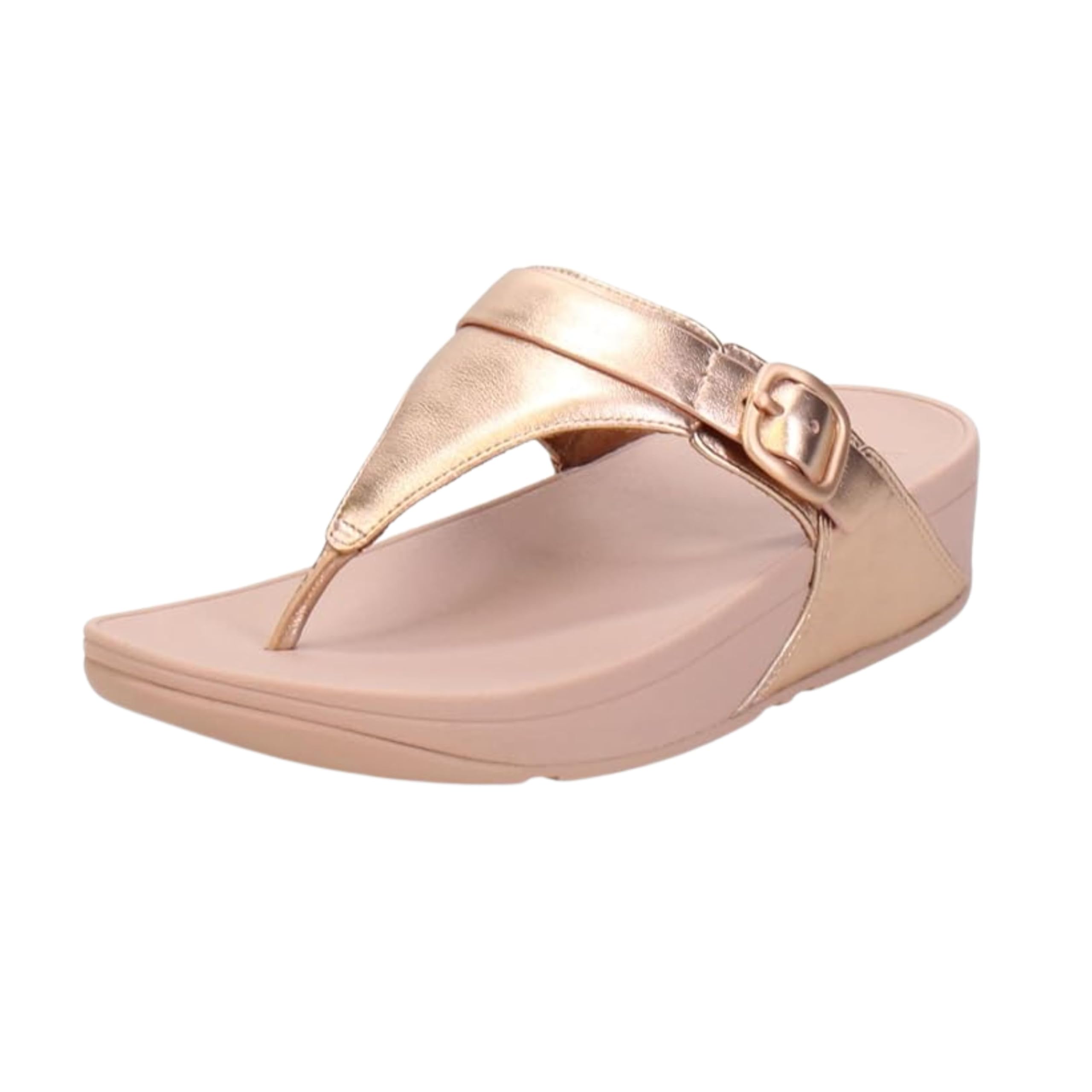 Sandalias Fitflop Lulu Es8323-040 Ajustables De Piel Color Oro Rosa - Venta Internacional. $2,952