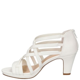 Foto 4 | Sandalia Easy Street Bee Con Tacón Para Mujer, Color Blanco, Talla 5 - Venta Internacional.