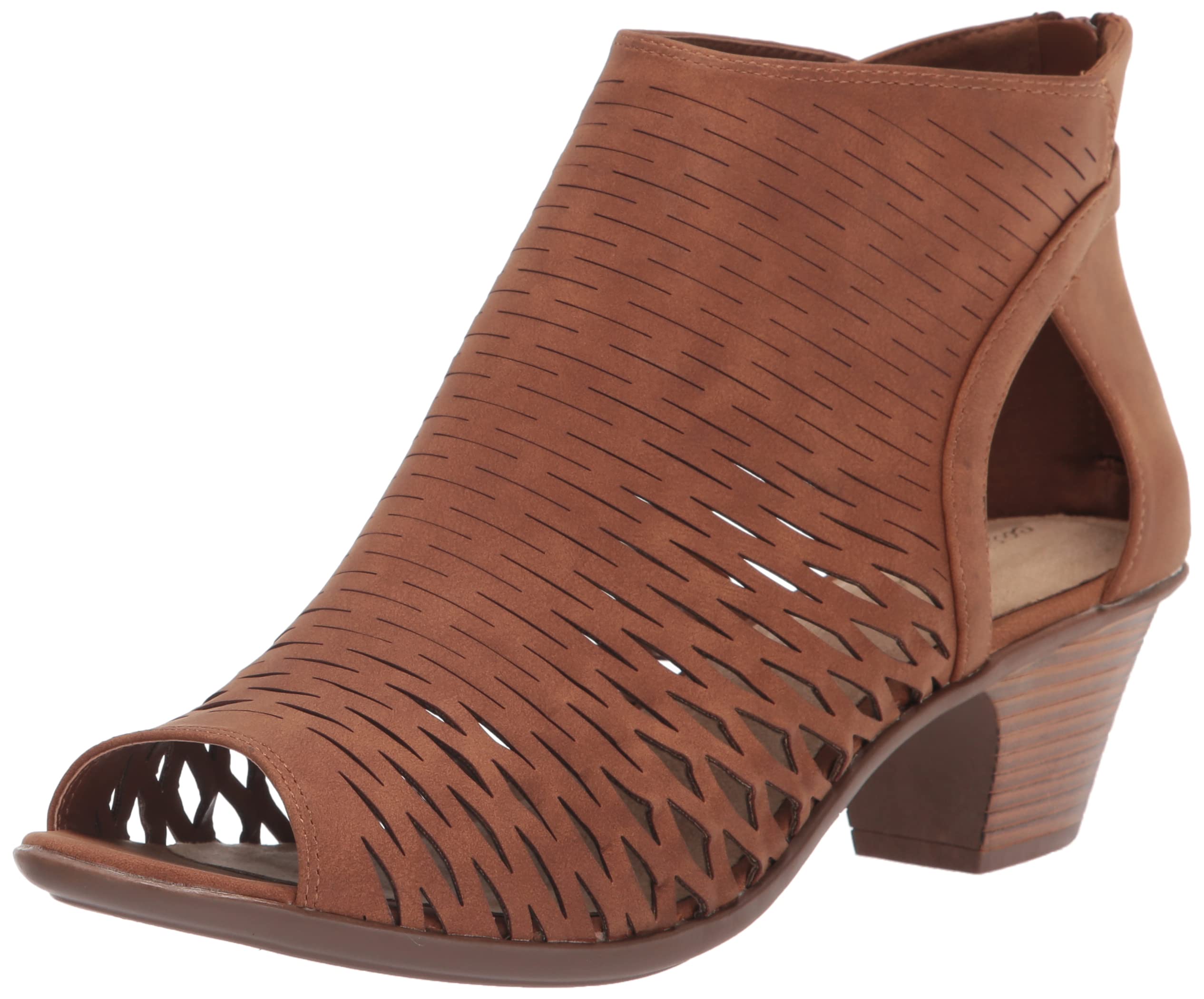 Sandalia Con Tacón Easy Street Sunrise Para Mujer, Color Canela, Talla 7.5 - Venta Internacional.