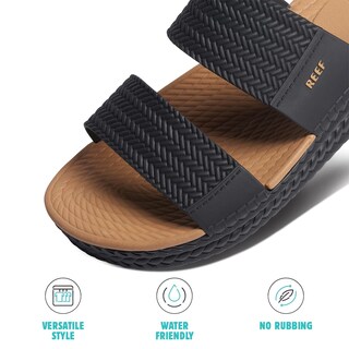 Foto 5 | Sandalia Slide Reef Water Vista Para Mujer, Color Negro/marrón, Talla 5 - Venta Internacional.