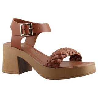 Foto 2 | Sandalia Real Jungle 21102 Tan/cognac Dama Sandalia De Vestir Tacón Ancho Talla 23 A 26 E