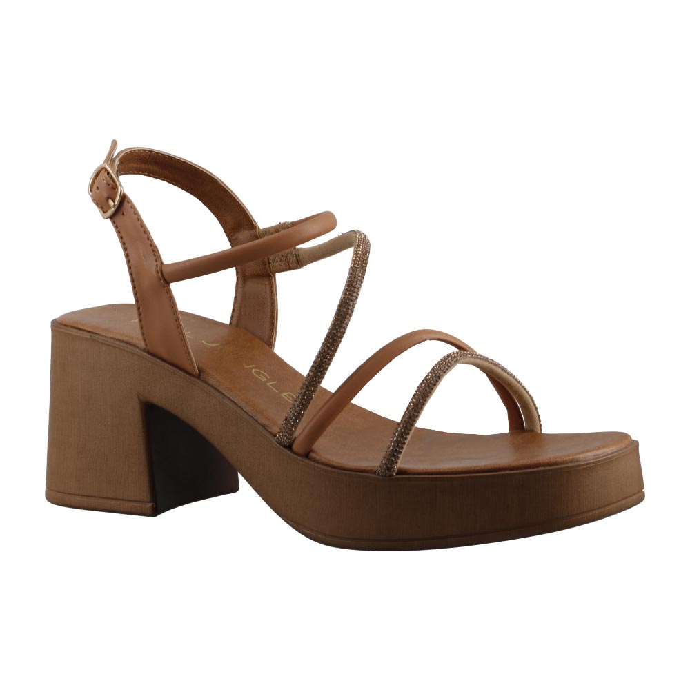 Foto 3 pulgar | Sandalia Real Jungle 21107 Madera Casual Para Dama Tacon Ancho Bajo Talla 23 A 26 E