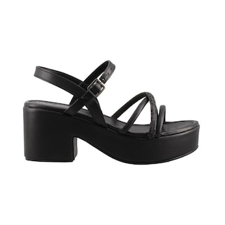 Foto 1 | Sandalia Real Jungle 5306 Negro Dama Casual Tacon Ancho Bajo Talla 23 A 26 E