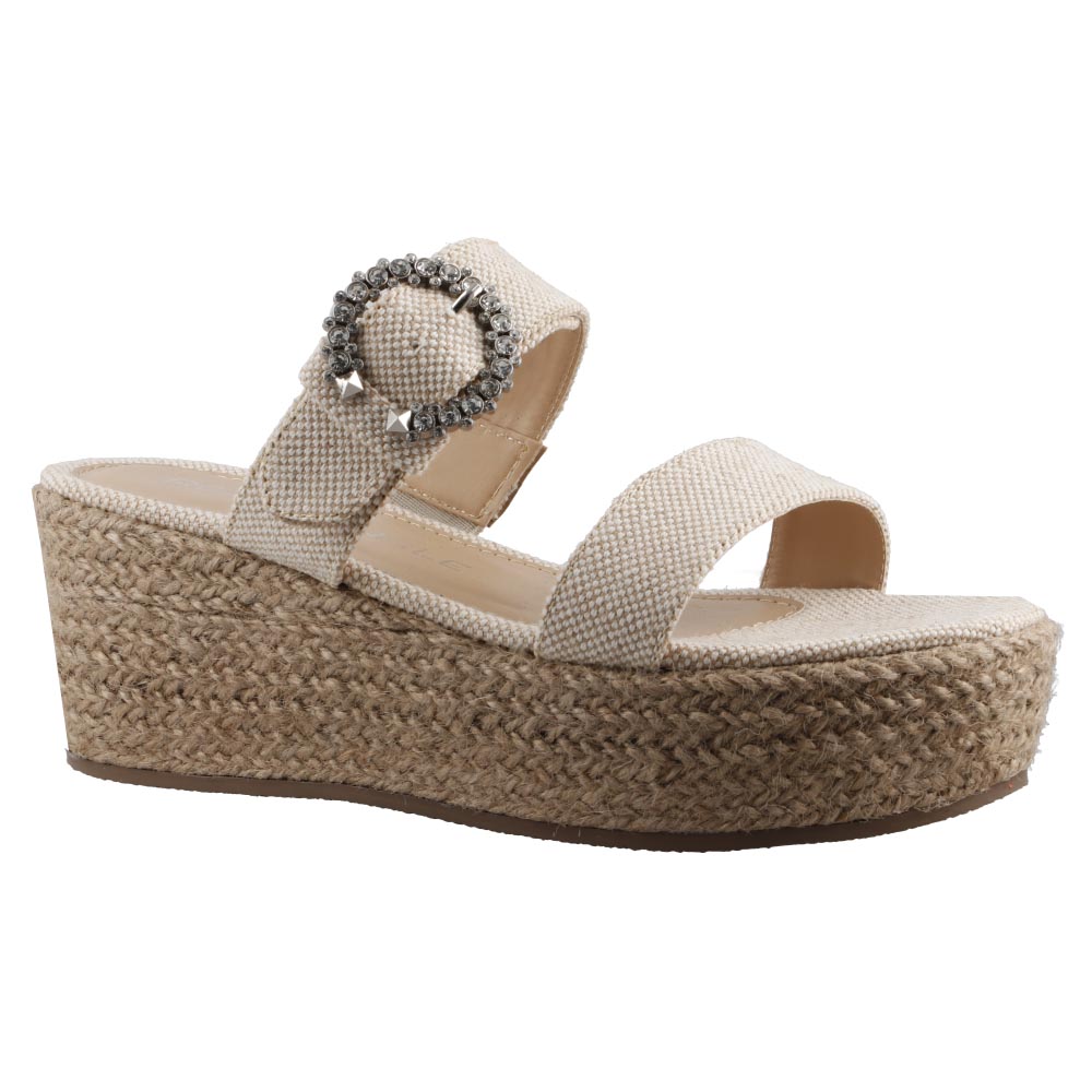 Foto 3 pulgar | Sandalias Real Jungle	12318 Natural Dama Tacon Corrido Plataforma Talla 23 A 26 E