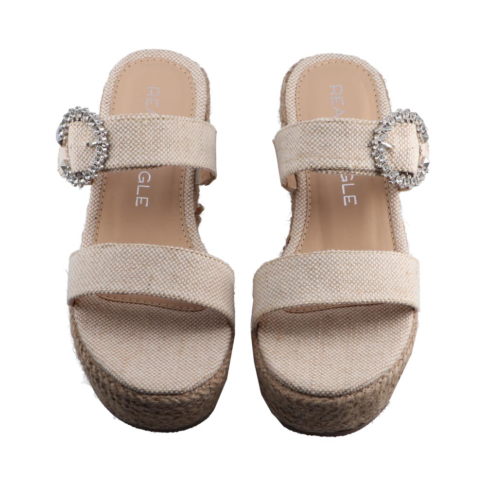 Foto 7 pulgar | Sandalias Real Jungle	12318 Natural Dama Tacon Corrido Plataforma Talla 23 A 26 E