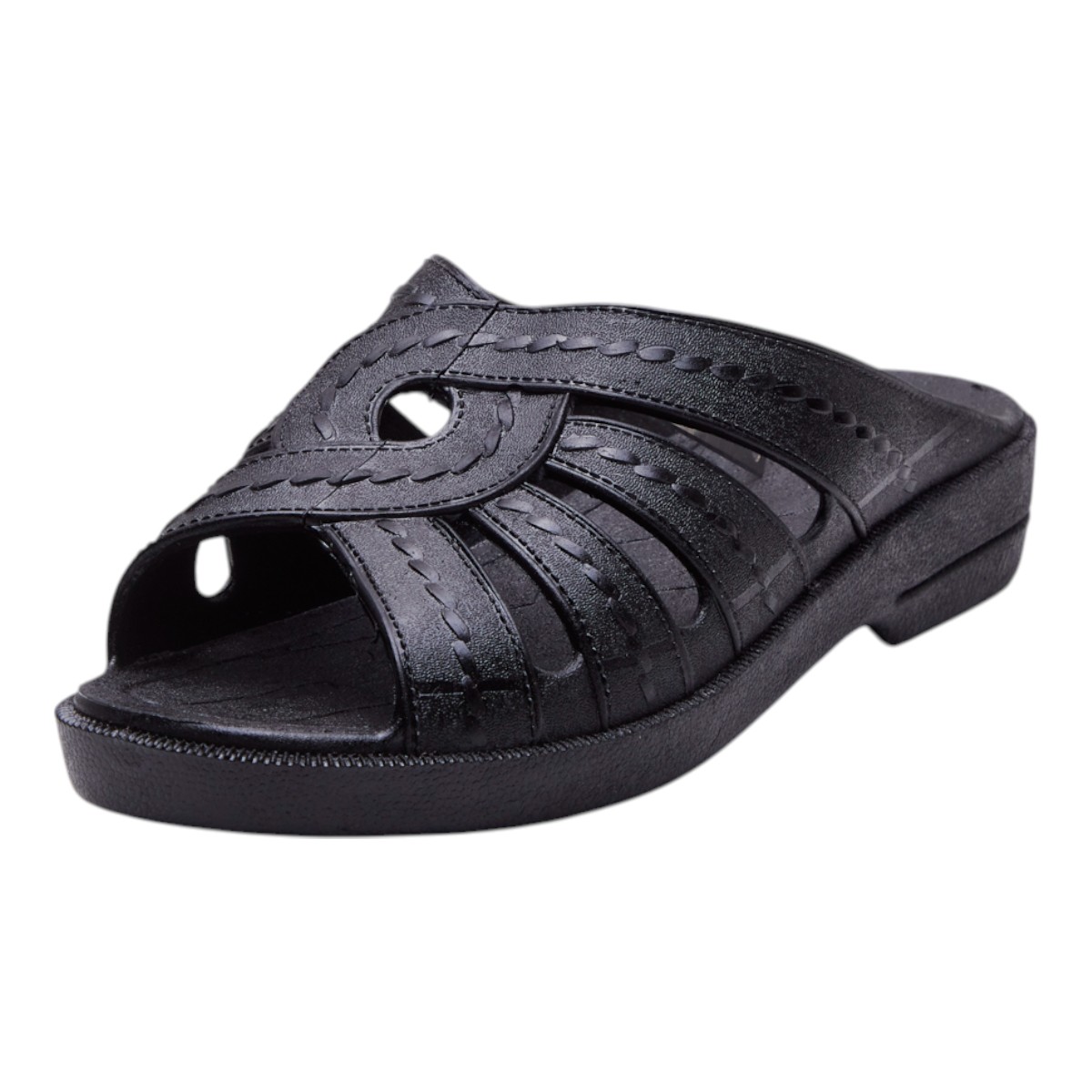 Sandalias Calzado Watanabe Color Negro Cruzadas Costuras