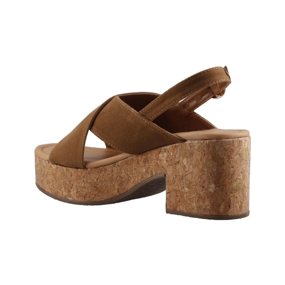 Foto 4 | Sandalia Real Jungle 28200 Camel Sandalia De Vestir Dama Tacón Bajo Ancho Talla 23 A 26 E