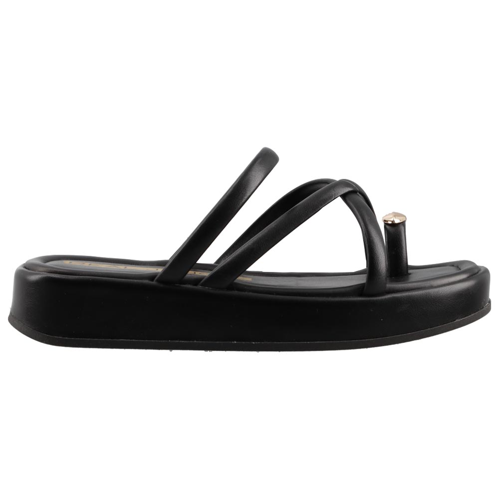 Sandalia Real Jungle 2004 Negro Dama Casual Piso Talla 23 A 26 E