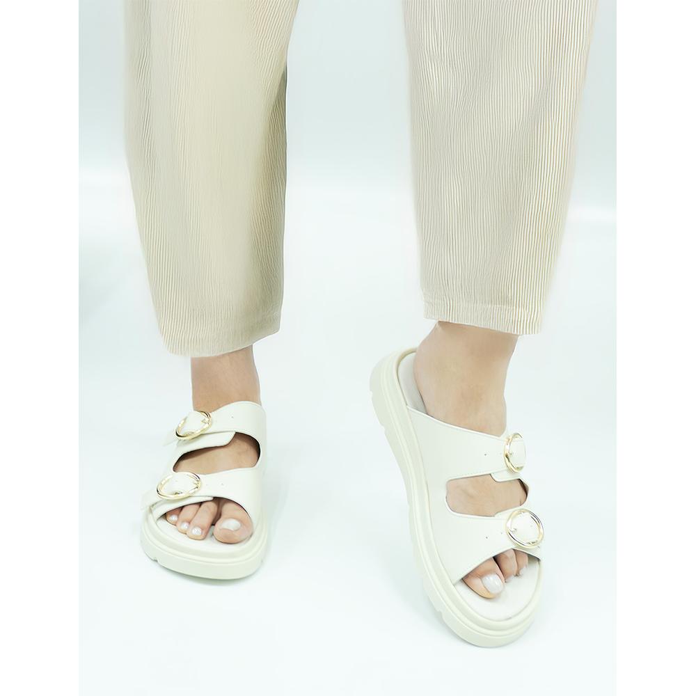 Foto 2 | Sandalia Para Mujer Doble Hebilla Casual Moda Color Late Beige