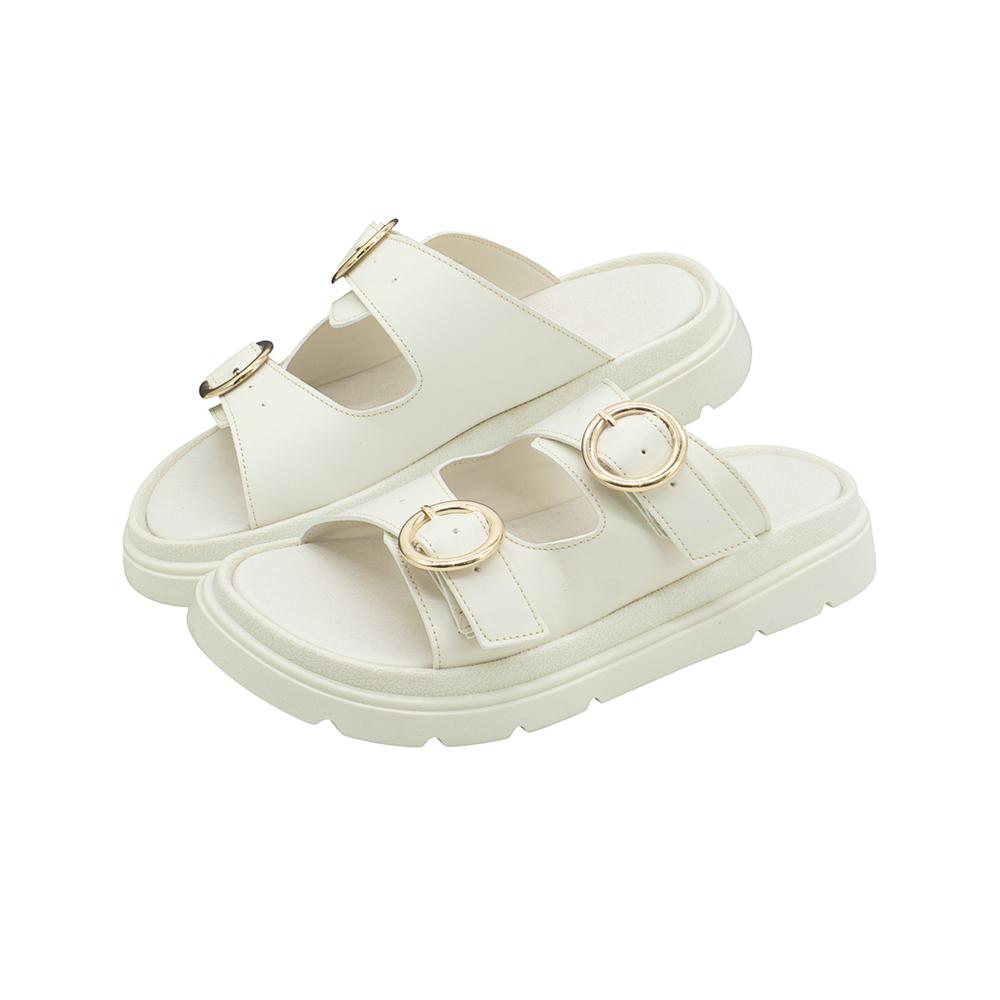 Foto 8 pulgar | Sandalia Para Mujer Doble Hebilla Casual Moda Color Late Beige