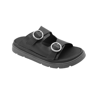Foto 1 | Sandalia Para Mujer Doble Hebilla Color Negro Antiderrapante Negro