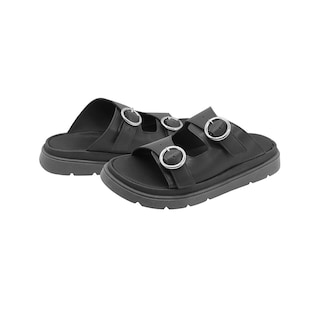 Foto 5 | Sandalia Para Mujer Doble Hebilla Color Negro Antiderrapante Negro
