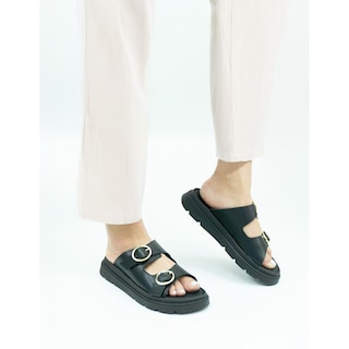 Foto 7 | Sandalia Para Mujer Doble Hebilla Color Negro Antiderrapante Negro