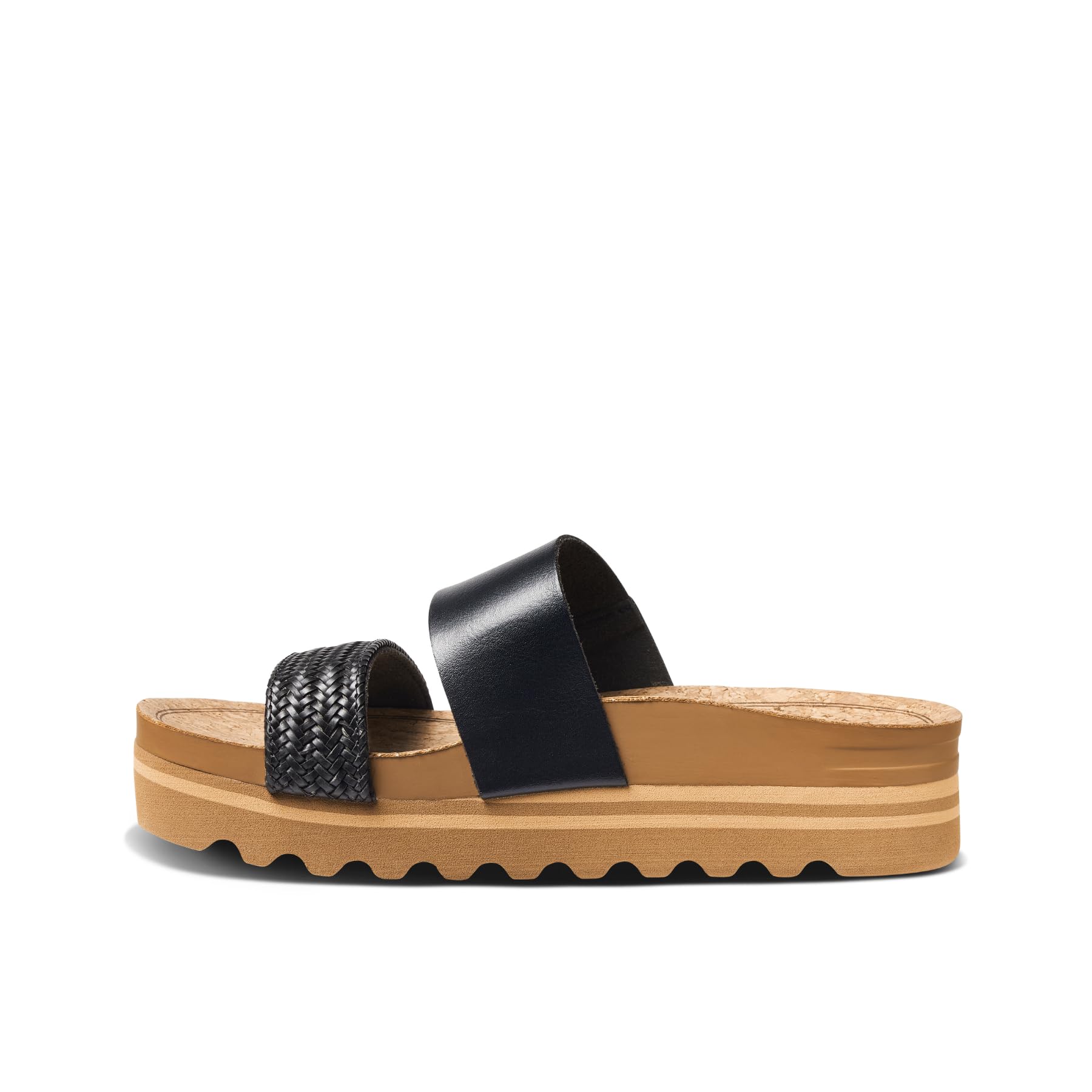 Sandal Reef Cushion Vista Hi Con Trenza Negra Para Mujer, Talla 5 - Venta Internacional.