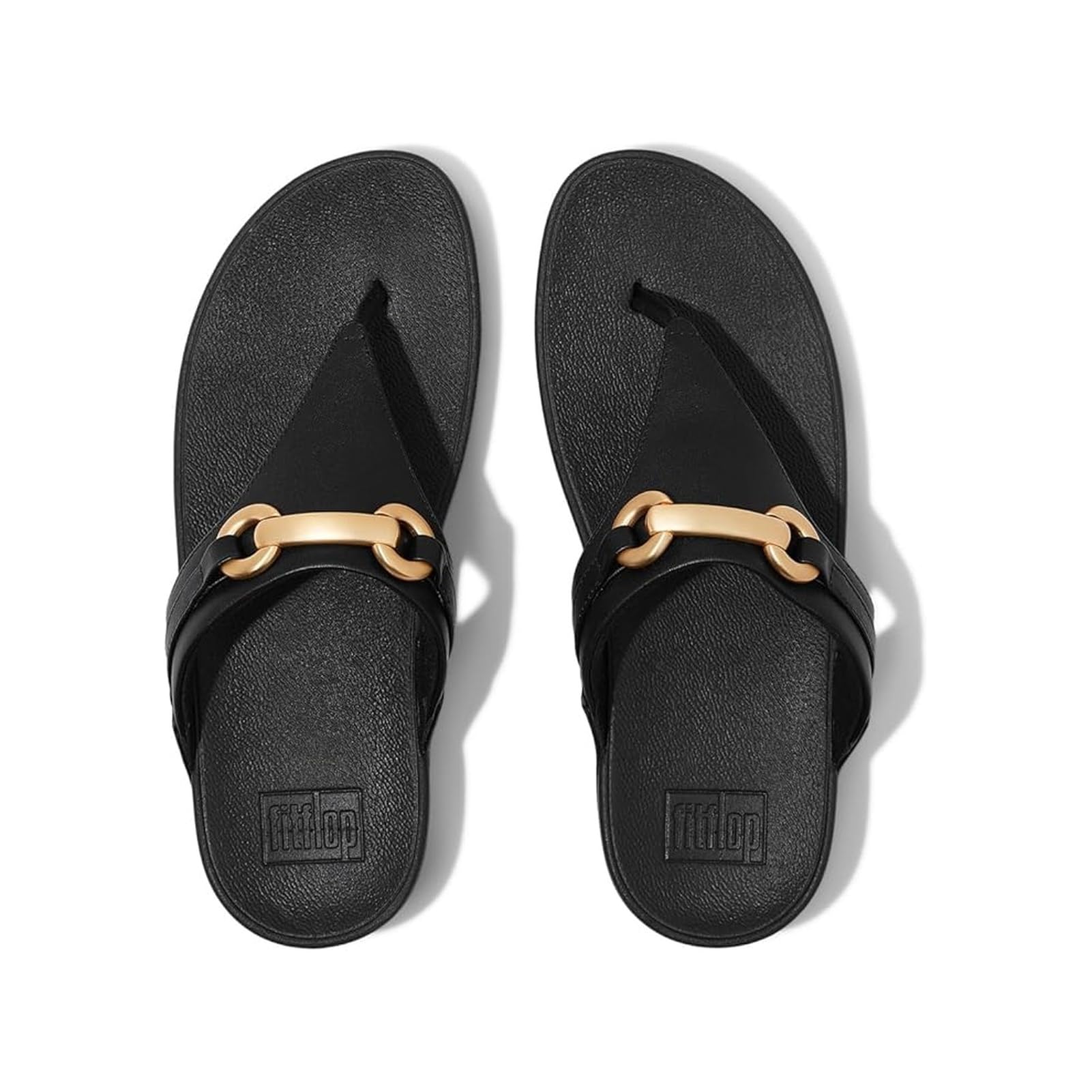 Foto 4 pulgar | Sandalias Fitflop Lulu Chunky-snaffle De Piel Con Cuña Negra Para Mujer - Venta Internacional.