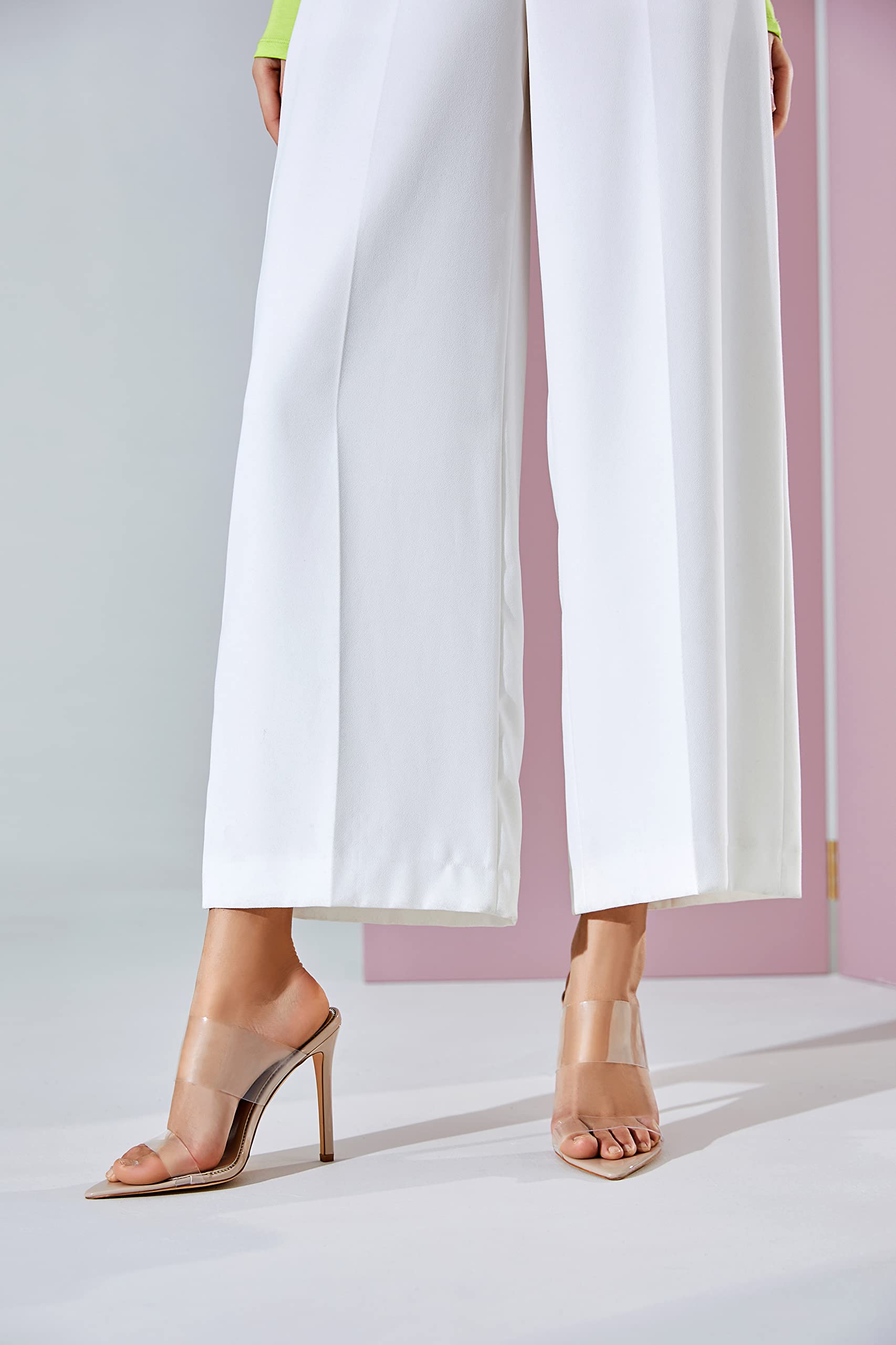 Foto 2 | Sandalias Vívidamente Transparentes Con Tacón Puntiagudo Y Tacón De Aguja Para Mujer - Venta Internacional.