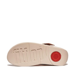 Foto 5 | Sandalia Fitflop Lulu De Piel Con Puntera Para Mujer, Color Beige - Venta Internacional.