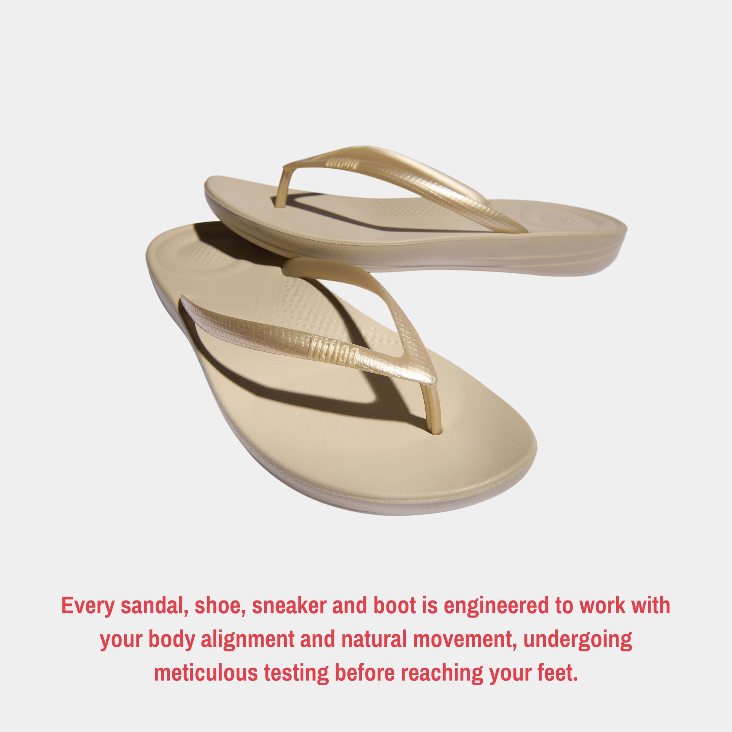 Foto 8 pulgar | Flip Flop Fitflop Iqushion Flip Flop-flop-flop Para Mujer, Color Dorado - Venta Internacional.