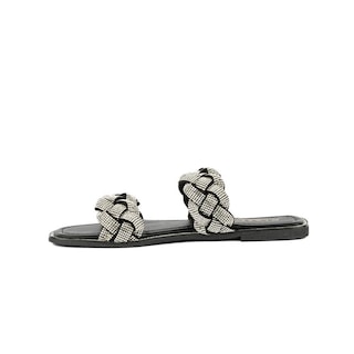 Foto 3 | Sandalia Tiras Flat Brillo Suela Para Mujer Walki Samara Negro