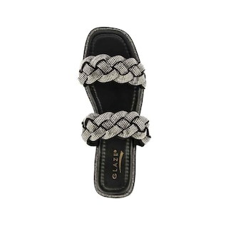 Foto 4 | Sandalia Tiras Flat Brillo Suela Para Mujer Walki Samara Negro