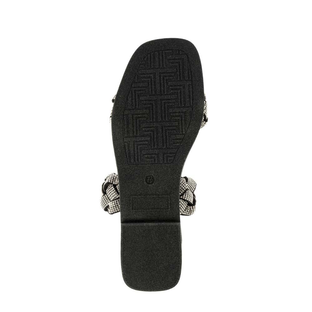 Foto 6 pulgar | Sandalia Tiras Flat Brillo Suela Para Mujer Walki Samara Negro