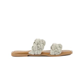 Foto 2 | Sandalia Tiras Flat Brillo Suela Para Mujer Walki Samara Plateado