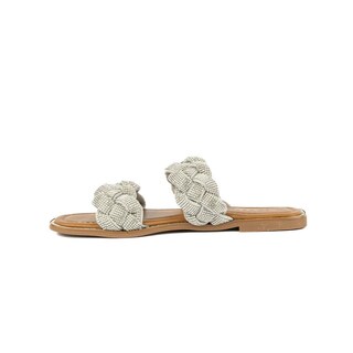 Foto 3 | Sandalia Tiras Flat Brillo Suela Para Mujer Walki Samara Plateado