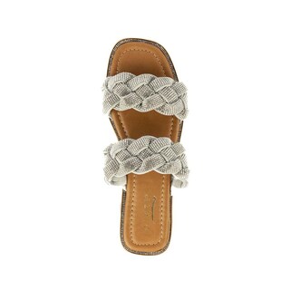 Foto 4 | Sandalia Tiras Flat Brillo Suela Para Mujer Walki Samara Plateado