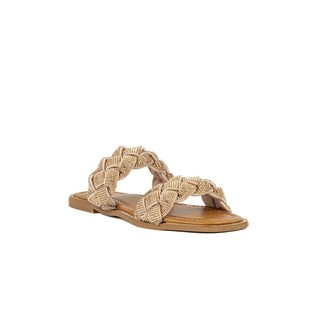Foto 1 | Sandalia Tiras Flat Brillo Suela Para Mujer Walki Samara Rosa