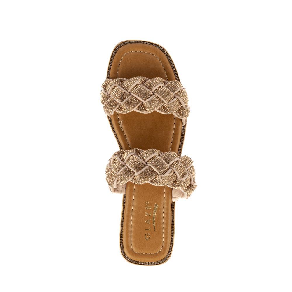 Foto 4 | Sandalia Tiras Flat Brillo Suela Para Mujer Walki Samara Rosa