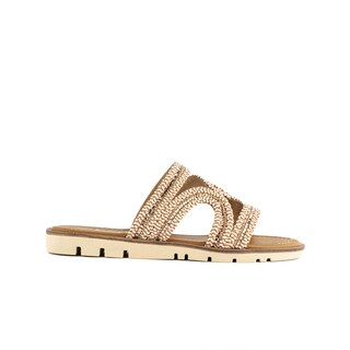 Foto 2 | Sandalia Tiras Flat Casual Boho Para Mujer Walki Clara Dorado