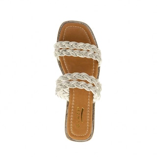 Foto 4 | Sandalia Tiras Flat Brillo Suela Para Mujer Walki Esther Plateado