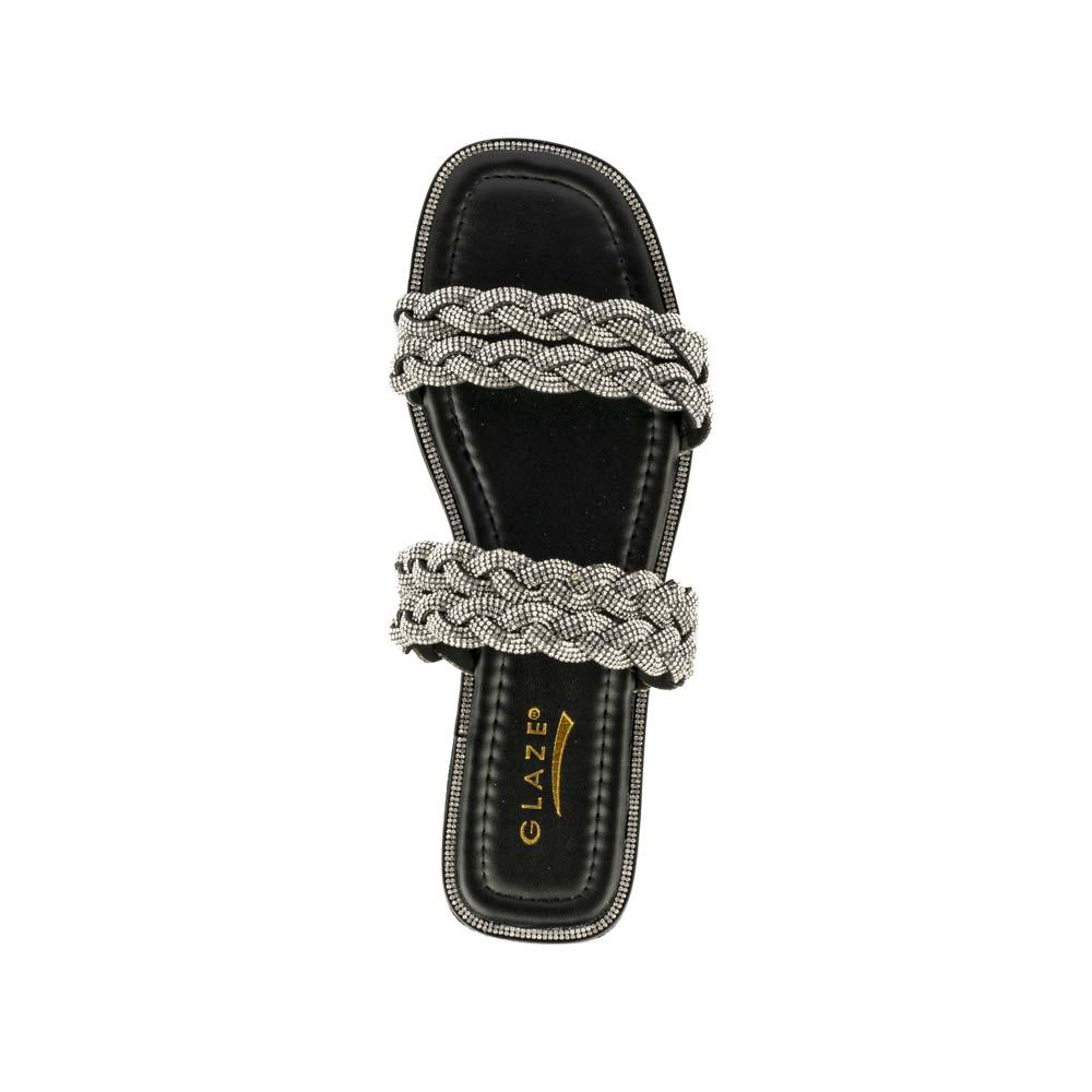 Foto 4 | Sandalia Tiras Flat Brillo Suela Para Mujer Walki Esther Negro