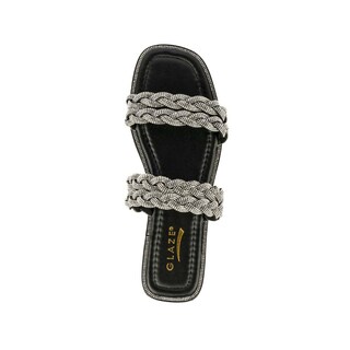 Foto 4 | Sandalia Tiras Flat Brillo Suela Para Mujer Walki Esther Negro