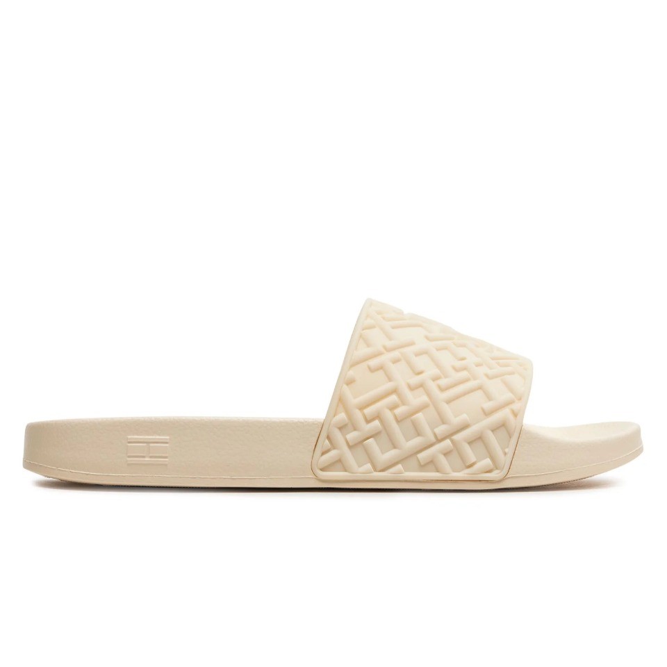 Foto 3 pulgar | Chanclas Tommy Hilfiger Sandalias Monograma Beige Moda De Mujer Original